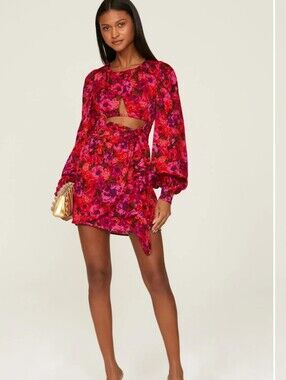For Love & Lemons Pink and Fuchsia Floral Dress